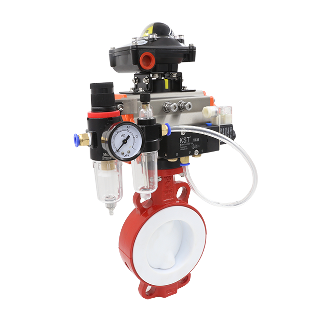 Válvula Borboleta Linear Pneumática de PTFE sob PN10 ANSI150LN JIS10K