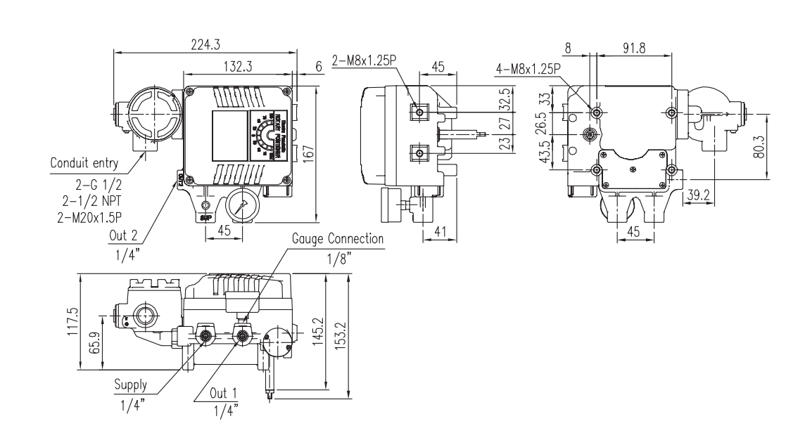 Desenho do posicionador YT1000R